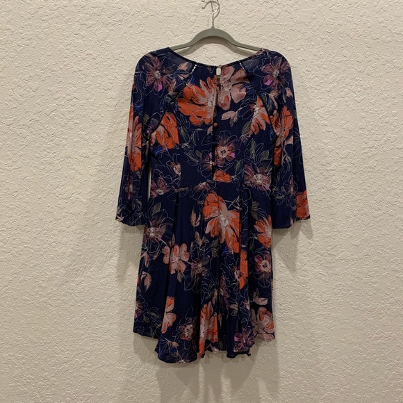 Free People Eyes On You Navy Mini Dress Size 0 - Picture 4 of 4